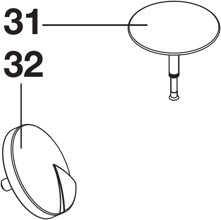 Roca A505000700 - C Lenkrad/Stöpsel, Chrom, Ersatz, Badewanne, Whirlpool, Stahl, Acryl, Gusseisen, A
