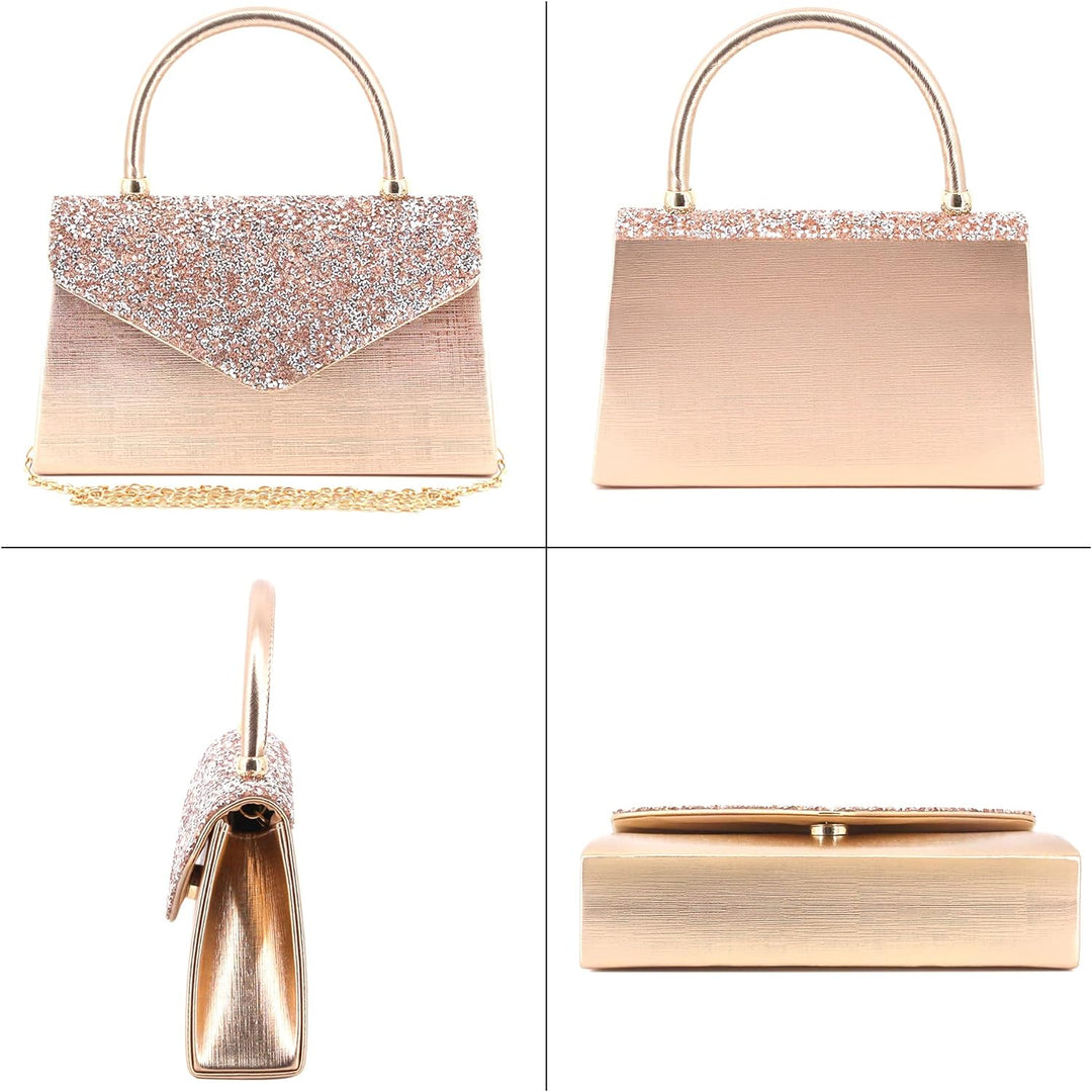 Naimo Damen Glitzer Strass-Steinen Abendtasche Top Griff Clutch Umhängetasche Handtasche für Hochzei