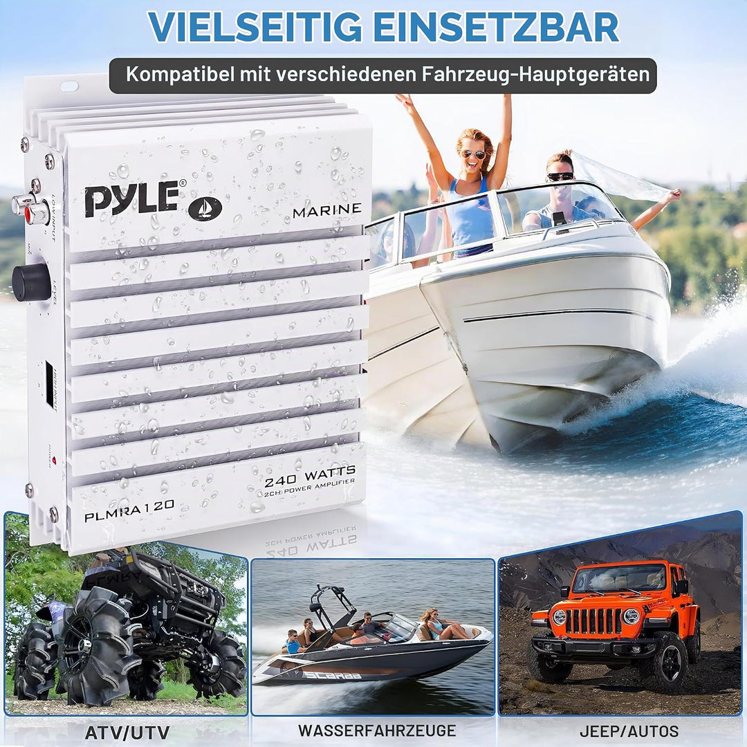 Pyle 2 Kanal 240 Watt Wasserdicht Marin Verstärker