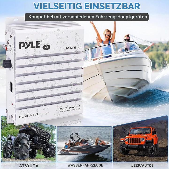 Pyle 2 Kanal 240 Watt Wasserdicht Marin Verstärker