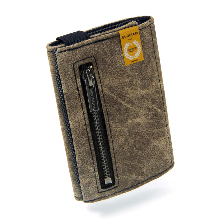 GUGGIARI® Slim Wallet mit Münzfach aus Microfaser Jacquard mit RFID Schutz - Schlankes Portemonnaie