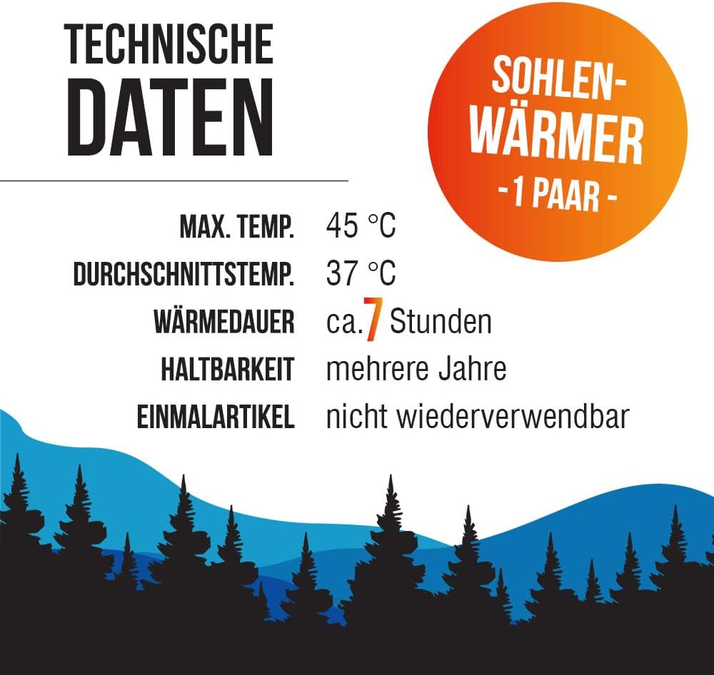 HELLO HEAT -WARMPACK- 5, 10 oder 30 Paar Sohlenwärmer in Gr. S (36-40) oder L (41-45) I Schuhheizung