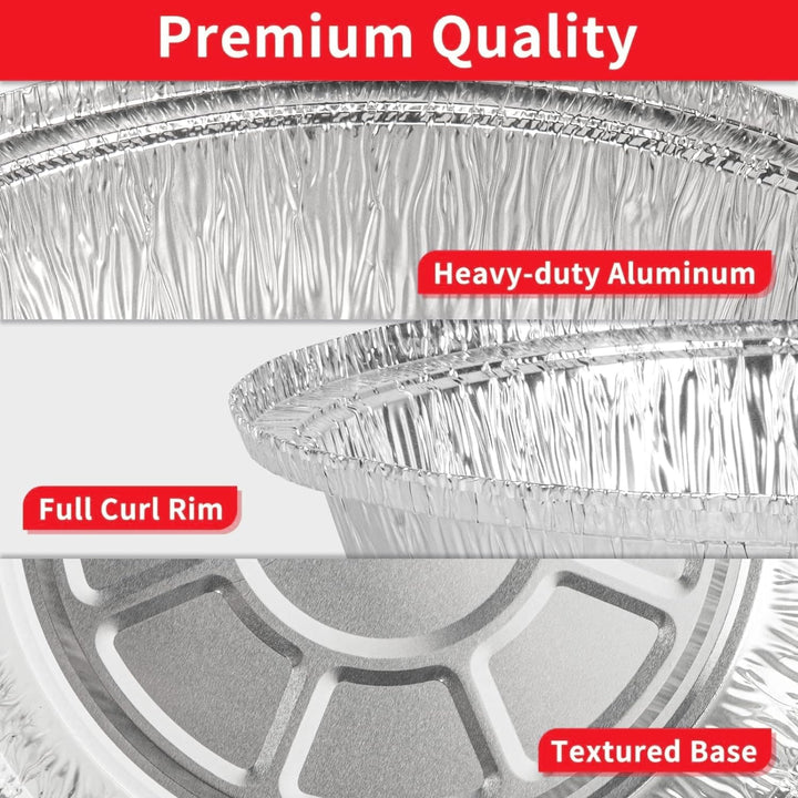 LATERN 50 Stück 18CM Runde Aluminiumfolien Schalen mit Deckeln, 720ml Einweg-Bratbleche Ofen und Gef