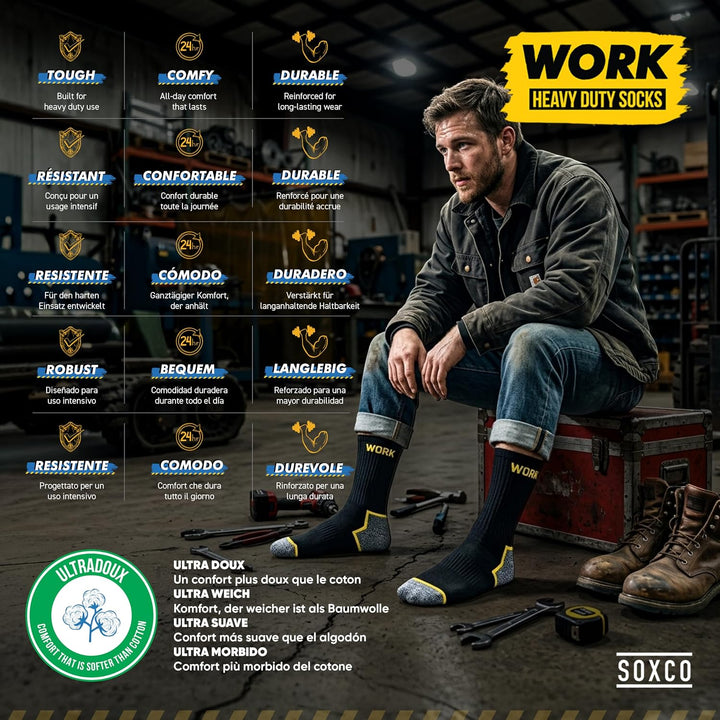 10 Paar Herren Socken Arbeitssocken WORK Socks 39-42 Schwarz (10 Paare), 39-42 Schwarz (10 Paare)