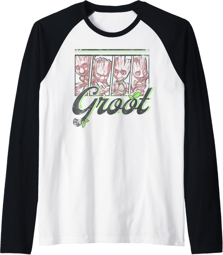 Marvel Guardians Of The Galaxy Cute Groot Panels Raglan