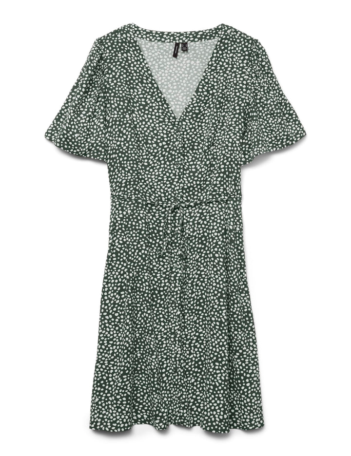 VERO MODA Damen Viskose Mini-Kleid Kurzarmkleid VMAlba XS Laurel Wreath/Aop:joey Dot, XS Laurel Wrea