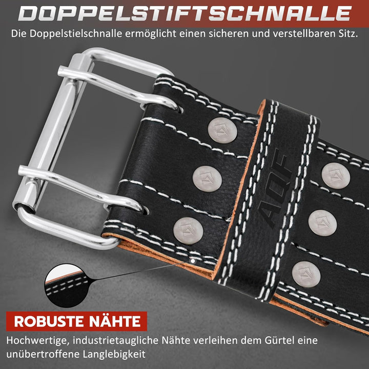 AQF Gewichthebergürtel Herren - 6mm 100% Echtem Leder Trainingsgürtel - Rückenstützgürtel Gym Liftin