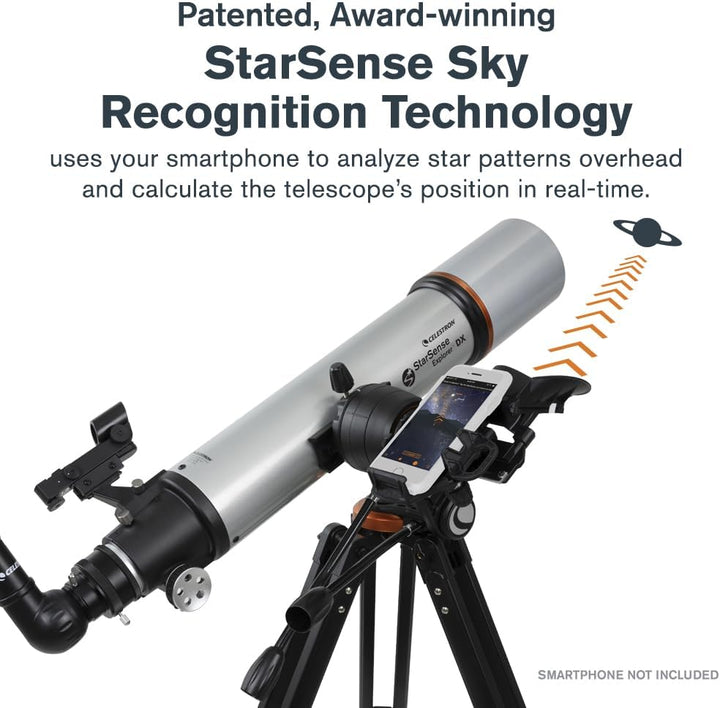 Celestron 22460 StarSense Explorer DX 102AZ Smartphone App-fähiges Refraktor-Teleskop, kompatibel mi
