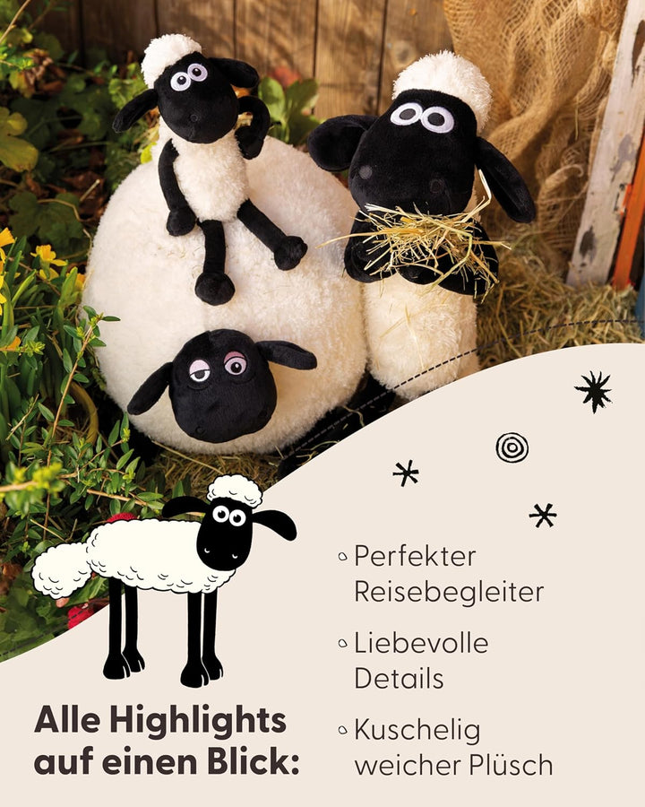 NICI Nackenkissen Kinder Shaun das Schaf 25x25cm - Nackenhörnchen - Flauschiges Kinderkissen für Mäd