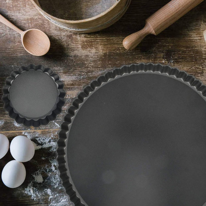 Highkit 10 Stück Tarteform mit Hebeboden, Antihaftbeschichtung Quicheform Klein 10 cm / 4 Zoll Rund