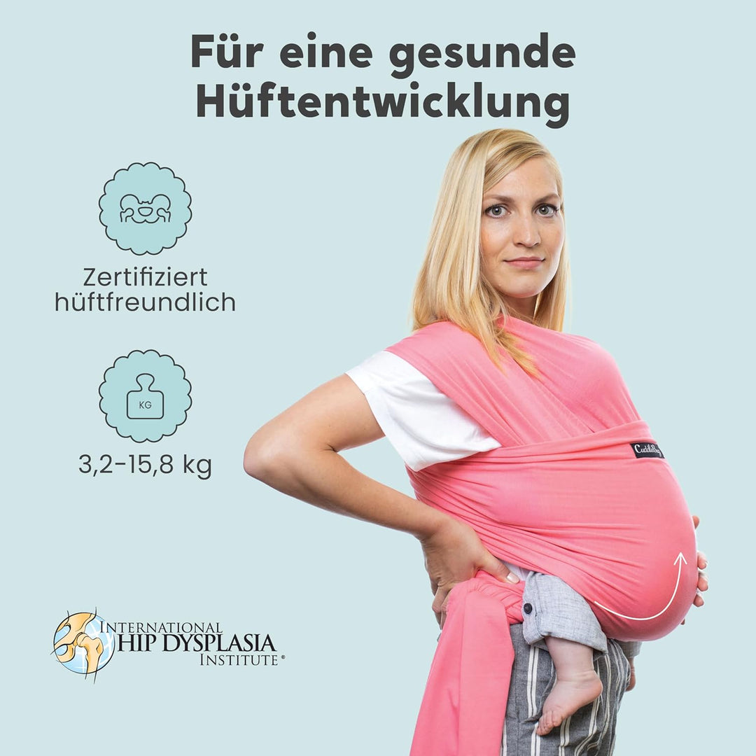 CuddleBug Tragetuch Baby Neugeborene - Elastisches Babytrage Neugeborene ab Geburt & Kleinkinder bis