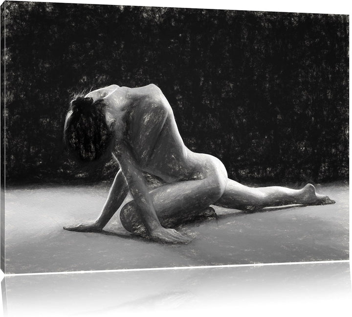 Pixxprint Schöne sexy Frau Macht Yoga Kunst als Leinwandbild/Grösse: 100x70 / Wandbild/Kunstdruck/fe