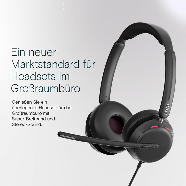 EPOS IMPACT 860 ANC Doppelseitiges USB C und USB A Headset mit Aktiver Geräuschunterdrückung,Super W
