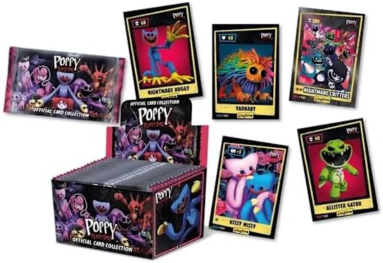 Funky Box Poppy Playtime Sammelkarten, komplette Box, 24 Boosterpacks, mit insgesamt 120 Karten, suc