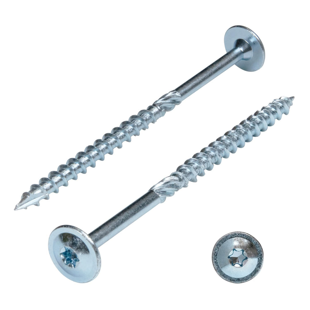 PARCO Tellerkopfschrauben 6 x 200 mm, 100 Stück TX30 Verzinkt, CUT-Spitze, Holzbauschrauben für Kons