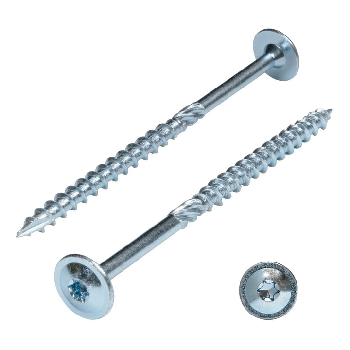 PARCO Tellerkopfschrauben 6 x 200 mm, 100 Stück TX30 Verzinkt, CUT-Spitze, Holzbauschrauben für Kons