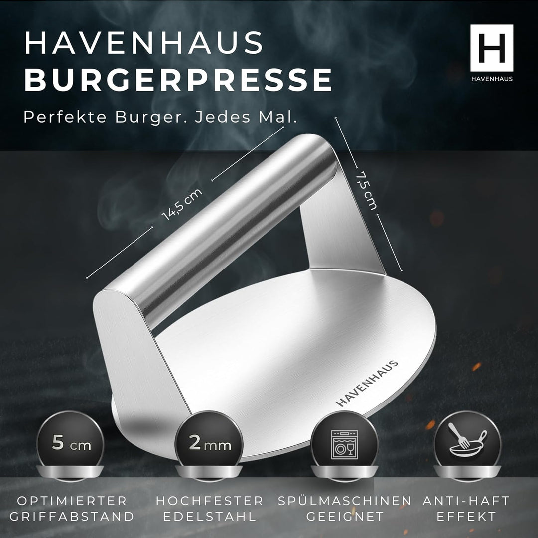 Patty Presse aus Edelstahl – Formring zur Portionierung von Fleisch – wiederverwendbares Küchenzubeh