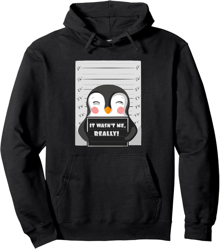 Pinguin Verbrecher Arrested Penguin Shot Pullover Hoodie