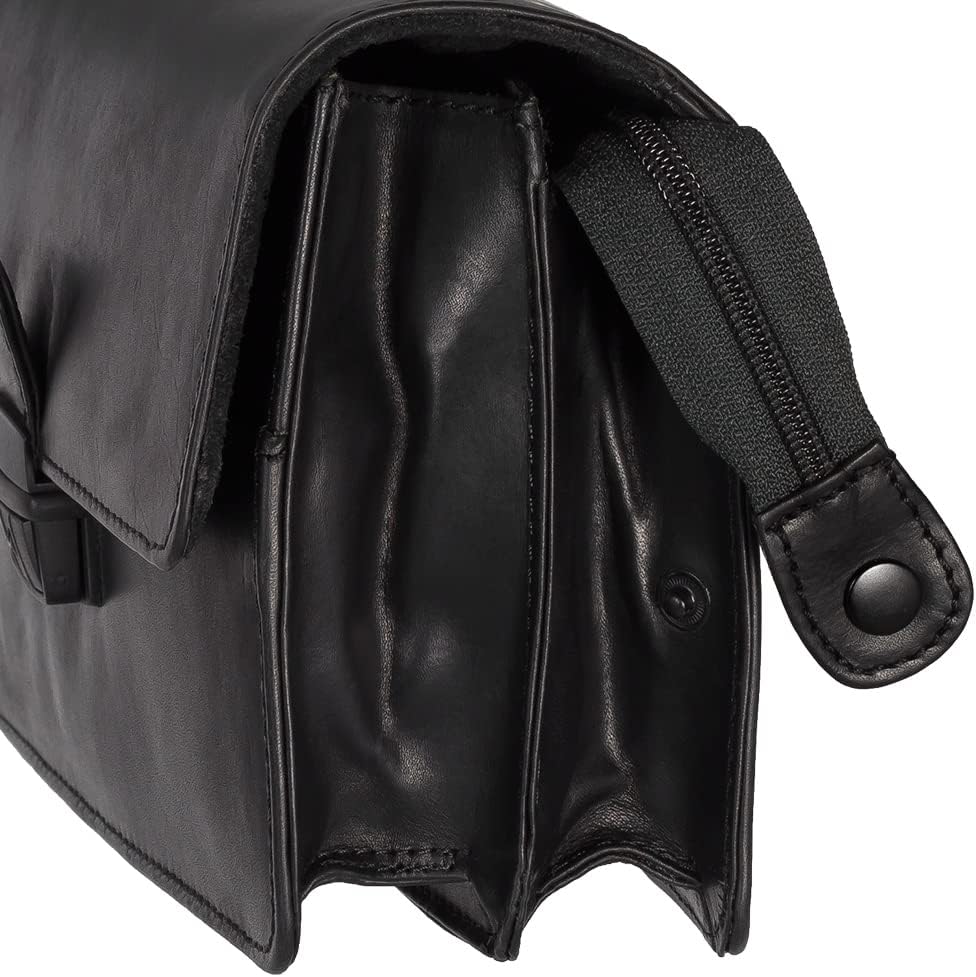 Branco Business Herren Handgelenktasche Herrentasche Damen Damentasche Tasche schwarz Leder - sehr h