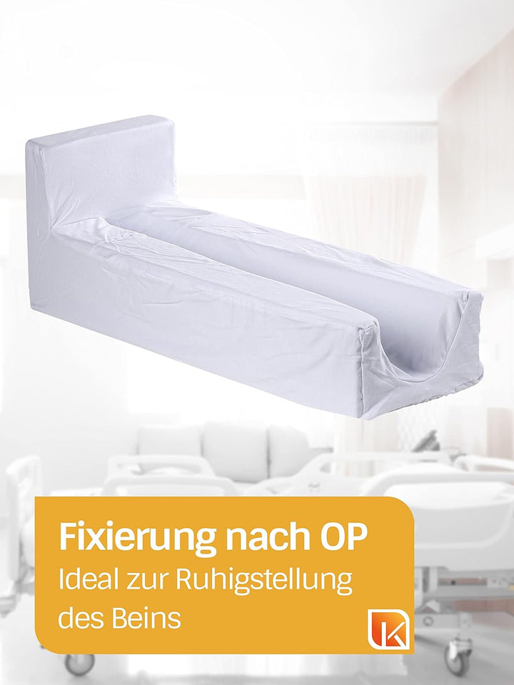 Dr. Paul Koch | Beinflachlagerungsschiene Aus Schaumstoff | Inklusive Weisser Baumwollbezug | Seitli