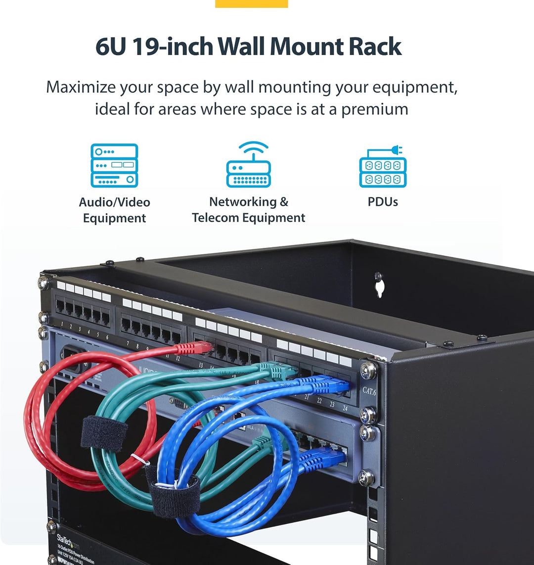 StarTech.com 6HE Netzwerkschrank 19 Zoll 6HE für Wandmontage - 14 Zoll tief - kleiner serverschrank/
