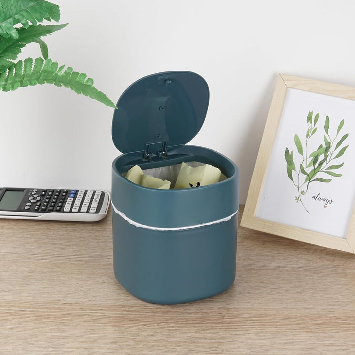 Tischabfalleimer mit Deckel 2L mit Müllsäcken 180 Stück, Mini Tischmülleimer für Den Waschtisch Küch
