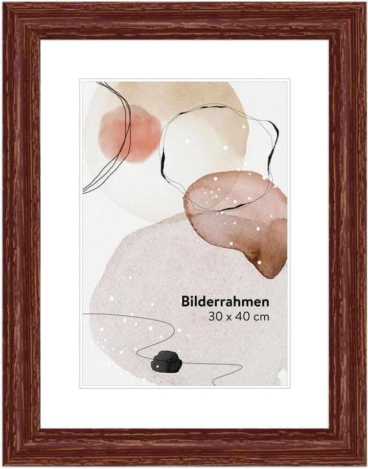 WANDStyle Bilderrahmen 30x60 Braun, Vintage Bilderrahmen Holz, hochwertiger Holzbilderrahmen, Poster