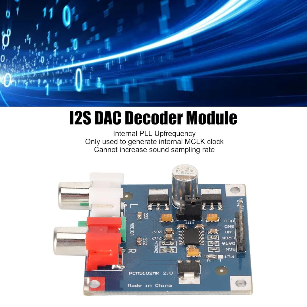 DAC Decoder Board I2S, 32bit 384K Digital-Audio-Modul mit 3,5mm Kopfhörerausgang für Stereoverstärke