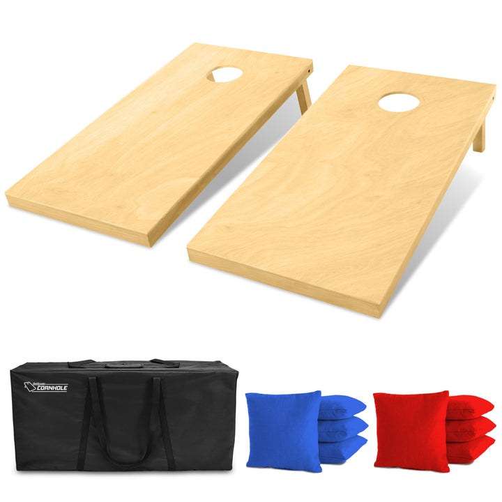 GoSports Premium-Cornhole-Sets aus Massivholz, wähle 1,2 x 0,6 m oder 91 x 61 cm, Spielbretter entha
