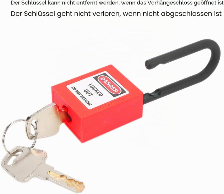 5 Sätze Lockout-Schloss, 38 Mm, Nylon, Staubdicht, Sicherheits-Vorhängeschloss, Tagout-Schlösser, Lo