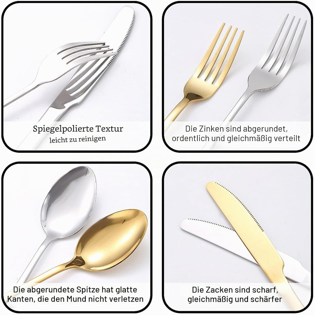 Camping Geschirr Set für 2 Personen, 10 Stück Tragbars Campingbesteck Set aus Edelstahl für Picknick