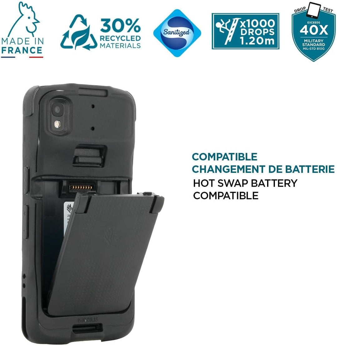 Mobilis Schutzhülle für Zebra TC22 TC27, Robuste Hülle für Touchscreen-Computer Zebra TC22 & TC27 mi