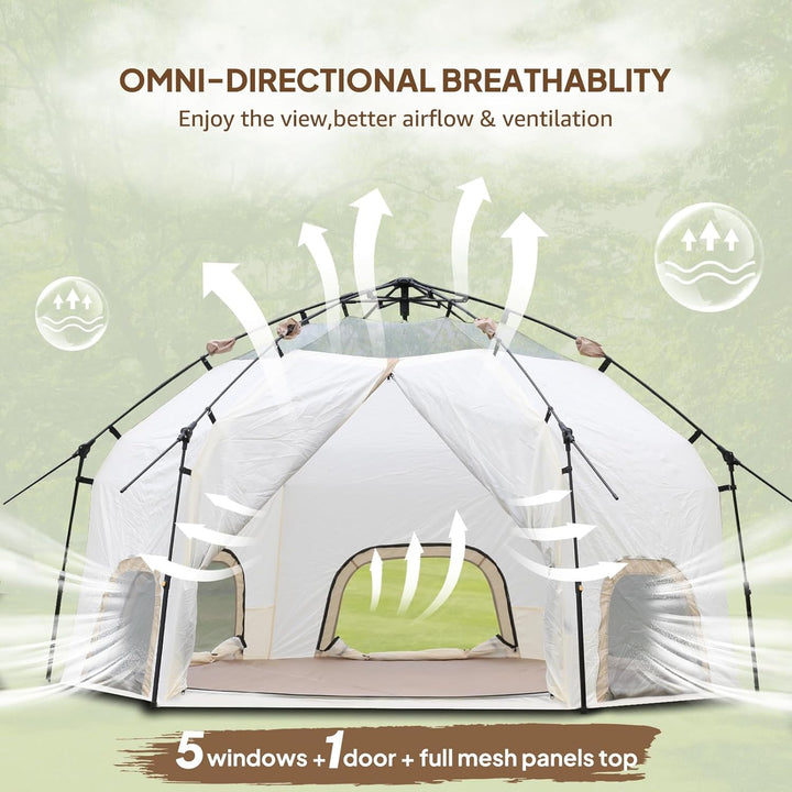 Chihee Pop-Up Stand-up Zelt Camping Zelte, Familien-Kabinenzelt mit Markise Veranda 3-Personen Outdo