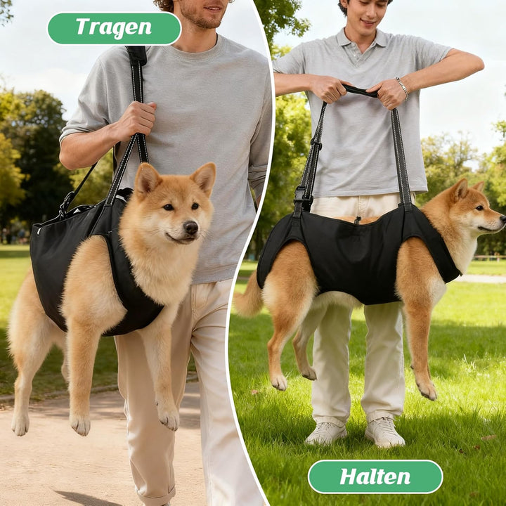 Hunde-Hebegeschirr, Tragehilfe für Hunde, Stützgeschirr mit verstellbaren Griffen und atmungsaktivem