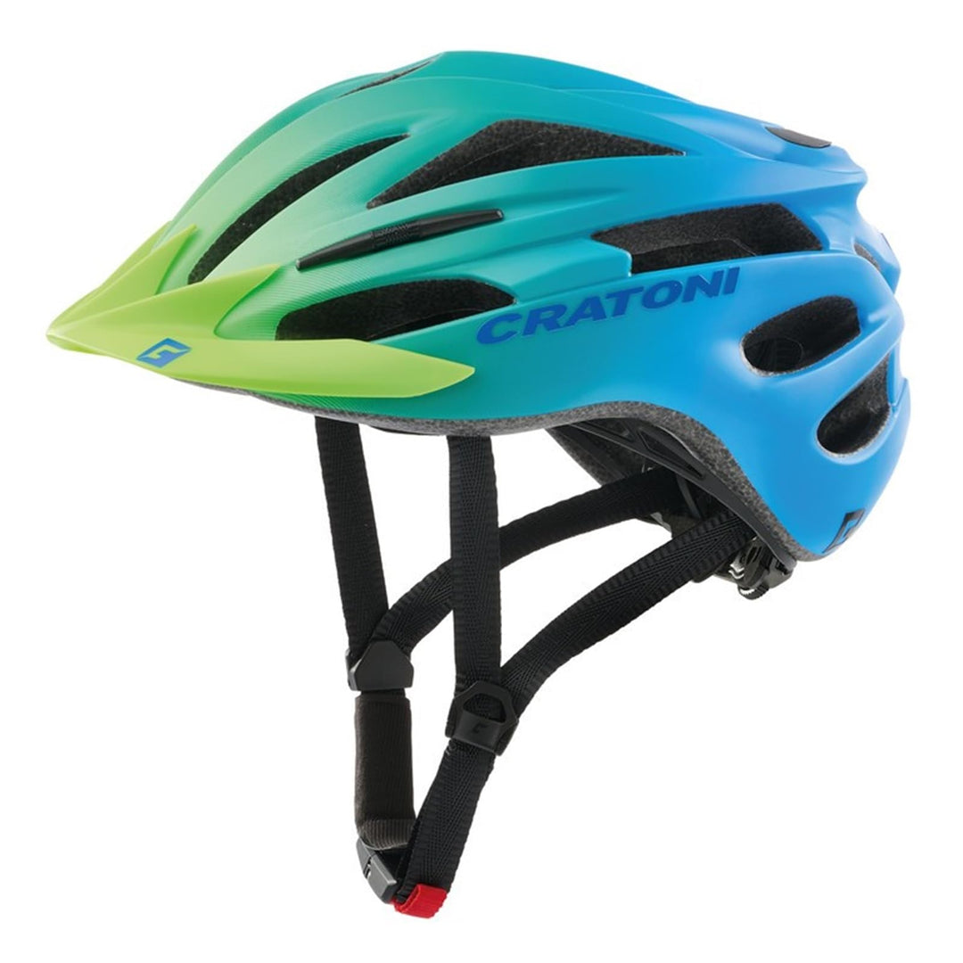 Cratoni Helmets Fahrradhelm für Kinder Pacer JR Mountainbike Jugendhelm Allroundhelm M Grün/Blau Mat