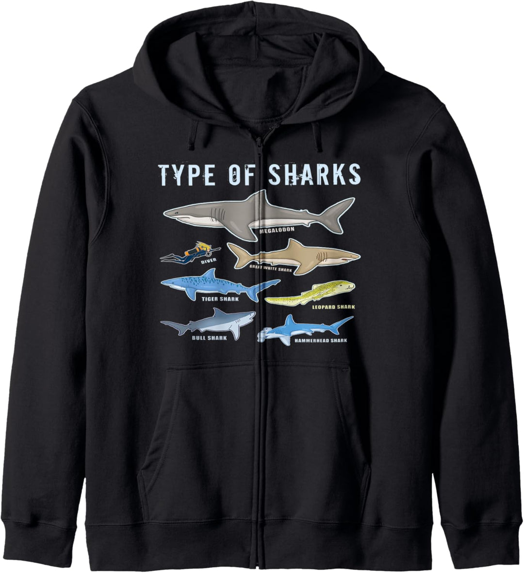Art of Sharks 6 Haie Meerestiere niedlicher Hai Kapuzenjacke