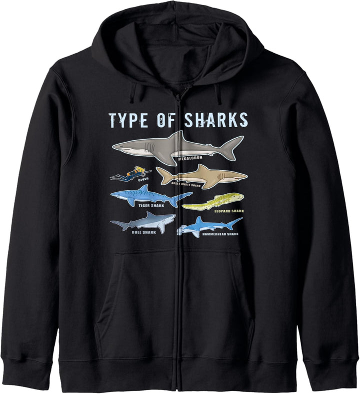 Art of Sharks 6 Haie Meerestiere niedlicher Hai Kapuzenjacke