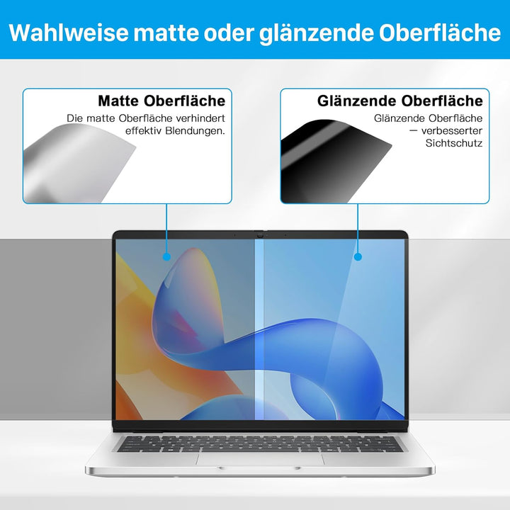 STARY 360 °Sichtschutzfolie Laptop 16"16:10,Abnehmbarer 16"Blickschutzfolie | Anti Blaulicht Blendsc