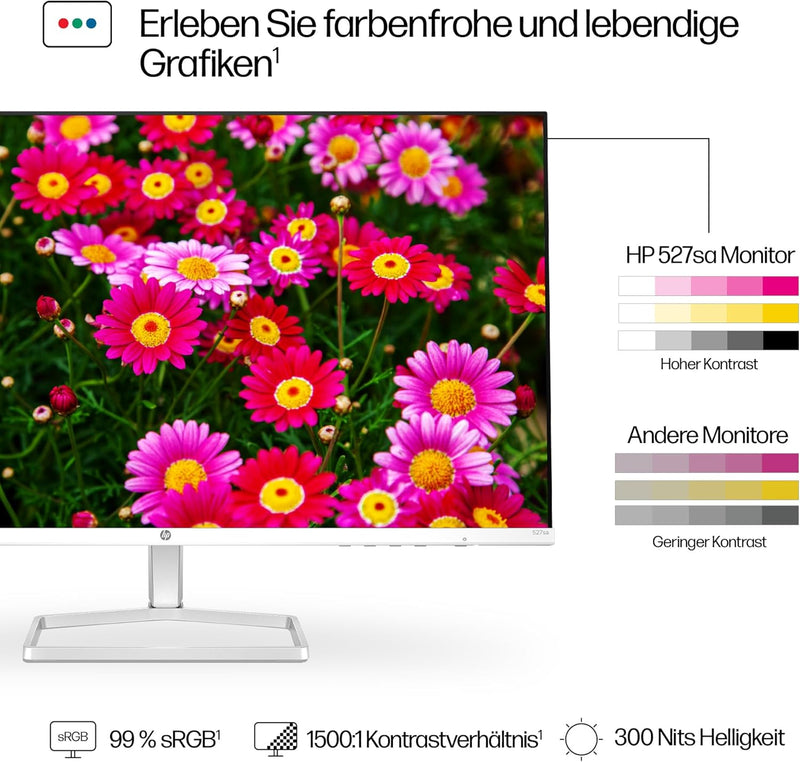 HP Series 5 527sa FHD IPS Monitor mit Lautsprechern | 68,6 cm (27 Zoll) | 100Hz | 1500:1 Kontrast |