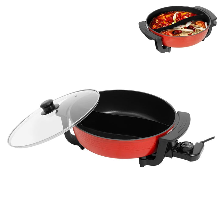 Chynalys 6L Twin Hot Pot elektrisch Shabu Induktion Dutch Oven Suppentopf Kochgeschirr Twin Hotpot w