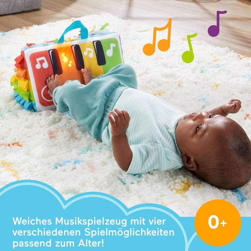 FISHER-PRICE Kick & Play Soft Piano - Weiches und tragbares Pianospielzeug, mitwachsendes Design, bu