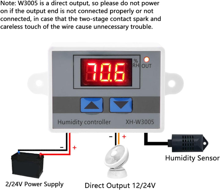 XH-W3005 Feuchtigkeitssensor, Hohe Präzision Luftfeuchtigkeitssensor, 12 V Hygrometer Digital Schalt