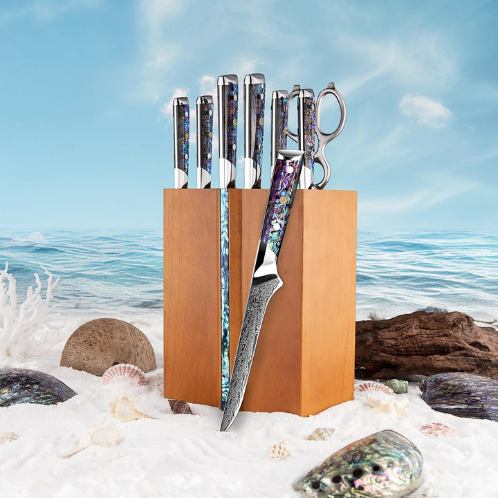 Damast Ausbeinmesser,FANTECK 14cm Filetiermesser Fisch aus VG-10 67 Lagen Damaststahl, Scharf Fischm