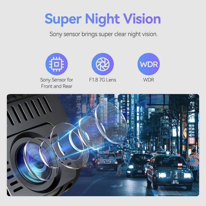 VIOFO A129 Pro Duo 4K + 1080P WiFi 5GHz Dashcam Auto, GPS Modul eingebaut, Dual Lens Vorne Hinten Au