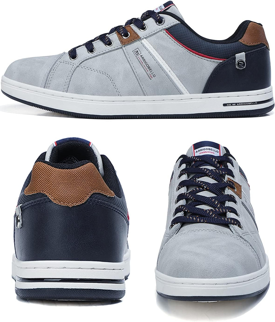 ARRIGO BELLO Herren Freizeitschuhe Schuhe Sneakers Wanderschuhe Leders Laufschuhe Leichtgewicht Outd