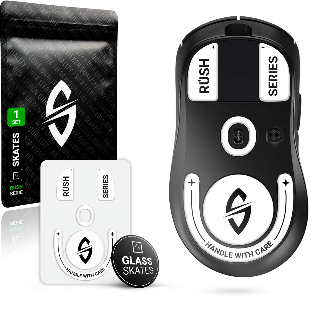 SensoryBoost Rush Glas Glides Set kompatibel mit Logitech G PRO X Superlight 2 DEX - Ultra Schnell &