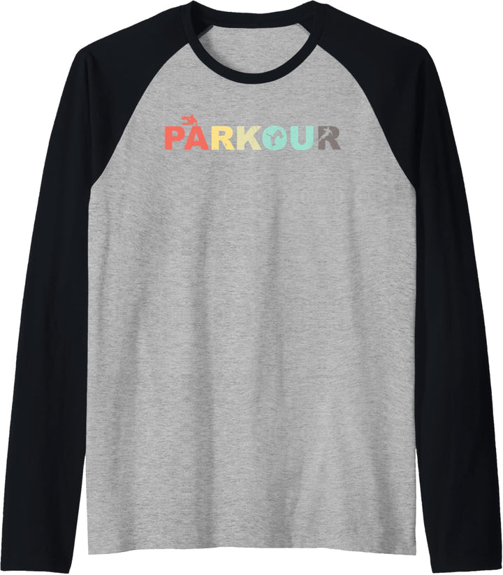 Retro Parkour Urban City Runner Traceur - Vintage Parkour Raglan