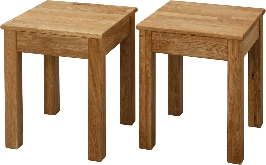 Krok Wood Hocker Tomas aus Massivholz 35x35x45 cm (Eiche, 1x ohne Eingriff) 1x ohne Eingriff Eiche,