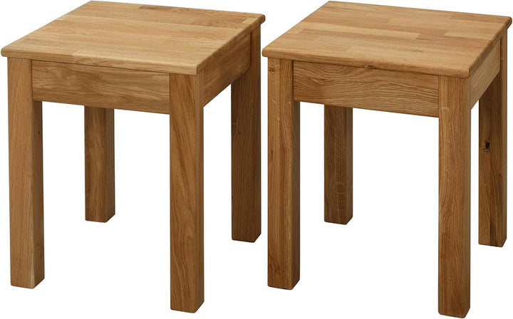 Krok Wood Hocker Tomas aus Massivholz 35x35x45 cm (Eiche, 1x ohne Eingriff) 1x ohne Eingriff Eiche,