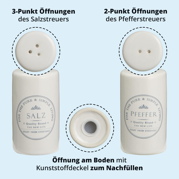 KHG Menage Set, Öl- & Essig-Spender Salz- & Pfefferstreuer, Öl Essig Dosierer, Salz & Pfeffer Streue
